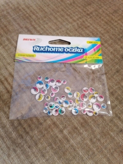 Pohyblivé oči - mix 6,8,10mm 44ks