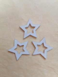 Drevený výrez  Hviezdička8 biela - 30mm