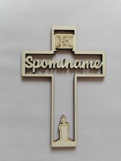 Výrez Kríž so sviecou 15cm - Spomíname