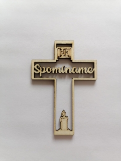 Výrez Kríž so sviecou 8cm - Spomíname