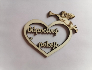 Výrez Srdce 8cm - Odpočívaj v pokoji2