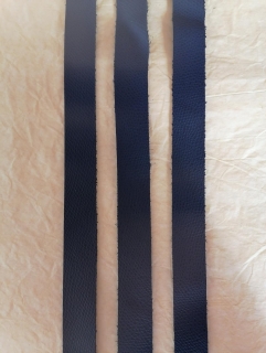 Kožený pás 2cm široký, dĺžka 25cm - Čierny
