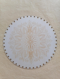 Preglejkové dno gravírované na opletanie 3mm Mandala11  - Ø 26cm