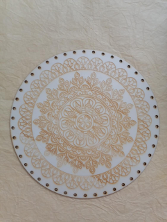Preglejkové dno gravírované na opletanie 3mm Mandala14  - Ø 26cm
