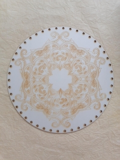 Preglejkové dno gravírované na opletanie 4mm Mandala12 - Ø 30cm