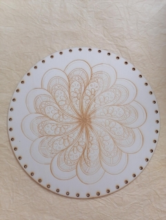 Preglejkové dno gravírované na opletanie 4mm Mandala13 - Ø 30cm