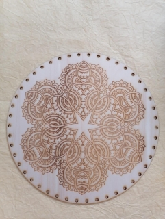 Preglejkové dno gravírované na opletanie 4mm Mandala15 - Ø 30cm