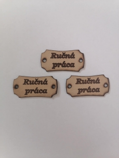 Kožený štítok 35x18 - Ručná práca - prírodný