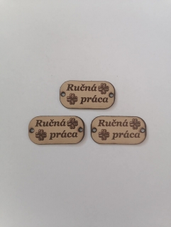 Kožený štítok 35x15 - Ručná práca - prírodný