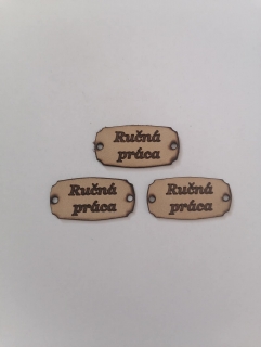 Kožený štítok 35x18 - Ručná práca - prírodný