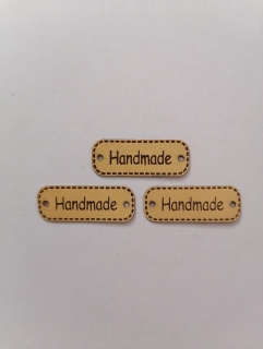 Štítok Ekokoža 3x1cm Handmade - okrový