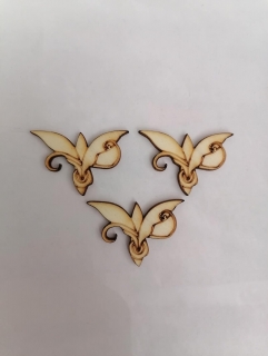Drevený výrez - Kvet1  30x30x3mm