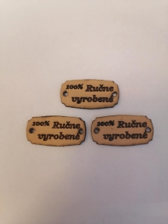Kožený štítok 35x18 100% ručne vyrobené -  prírodný