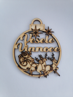 Vianočná guľa  v4- 8x10cm