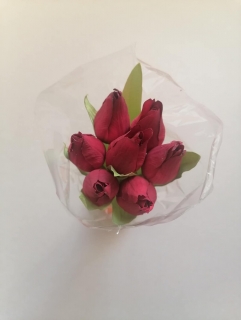 Kytica Tulipánov - vínovočervené 7ks