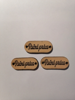Kožený štítok 35x15 - Ručná práca - prírodný