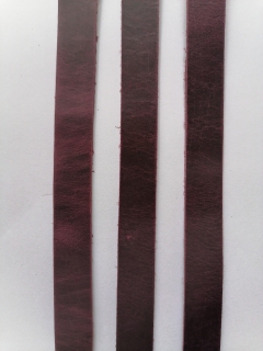 Kožený pás 2cm široký, dĺžka 100cm - vínový melír