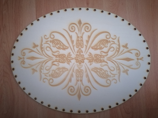 Preglejkové dno gravírované elipsa 3mm - 41x29cm Mandala10