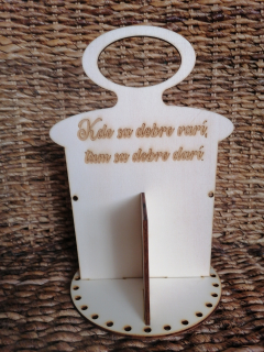 Stojan na príbory 26x16,5cm 3mm - s textom guľatý