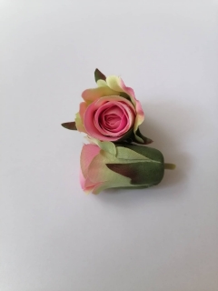 Kvet mini ruža  4cm - ružovo zelená