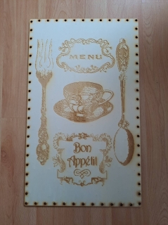 Preglejkové dno na opletanie gravírované obdĺžnik 4mm - 40x30cm Bon Apetit