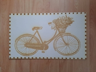Preglejkové dno na opletanie gravírované obdĺžnik 4mm - 40x30cm Bicykel
