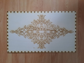 Preglejkové dno na opletanie gravírované obdĺžnik 4mm - 50x30cm Ľudový motív