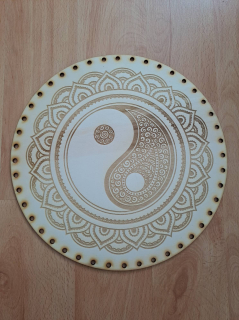 Preglejkové dno gravírované na opletanie 4mm Jin a Jang6  - Ø 20cm