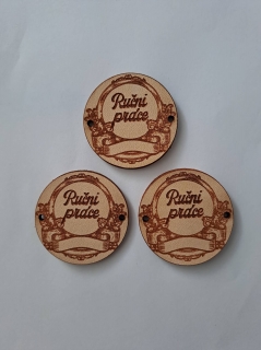 Kožený štítok guľatý 4x4cm Ruční práce