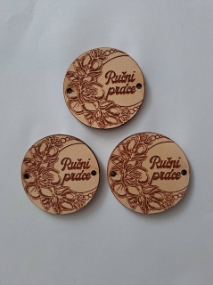 Kožený štítok guľatý 4x4cm Ruční práce