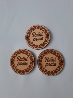 Kožený štítok guľatý 4x4cm Ruční práce