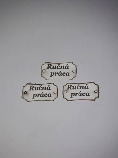Kožený štítok 35x18 - Ručná práca - biely