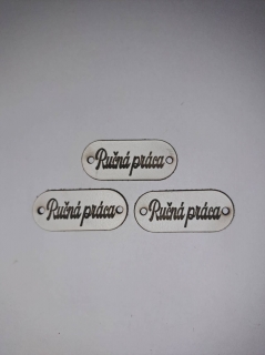 Kožený štítok 35x10 - Ručná práca - biely