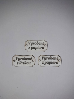 Kožený štítok 35x18 - Vyrobené z papiera - biely