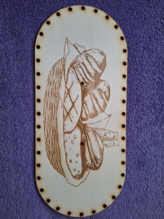 Preglejkový poklop na chlebník oválny 3mm typ č.2 - 33,5x14,5cm ( na knopku)