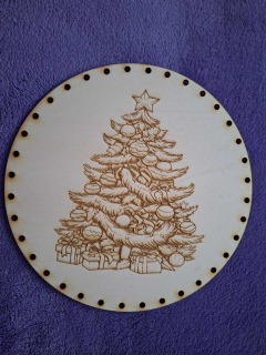 Preglejkové dno gravírované na opletanie 3mm Ø 20cm - Vianoce5