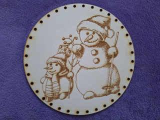Preglejkové dno gravírované na opletanie 3mm Ø 24cm - Vianoce2