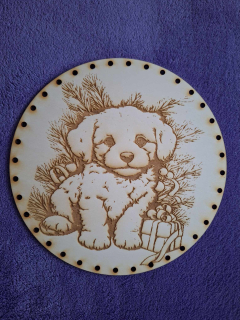 Preglejkové dno gravírované na opletanie 4mm Ø 20cm - Vianoce9