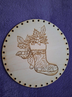 Preglejkové dno gravírované na opletanie 4mm Ø 22cm - Vianoce7