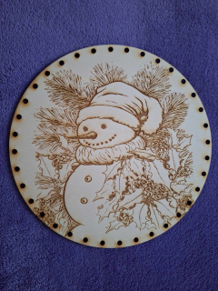 Preglejkové dno gravírované na opletanie 4mm Ø 26cm - Vianoce13