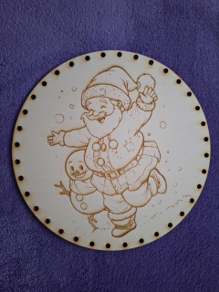 Preglejkové dno gravírované na opletanie 4mm Ø 28cm - Vianoce5
