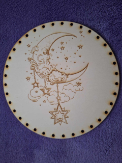Preglejkové dno gravírované na opletanie 4mm Ø 28cm - Mesiac1