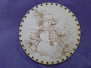 Preglejkové dno gravírované na opletanie 4mm Ø 30cm - Vianoce1