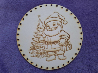 Preglejkové dno gravírované na opletanie 4mm Ø 30cm - Vianoce3