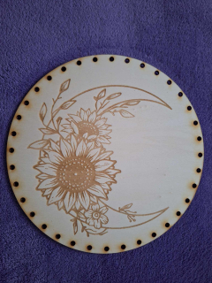 Preglejkové dno gravírované na opletanie 4mm Ø 30cm - Mesiac