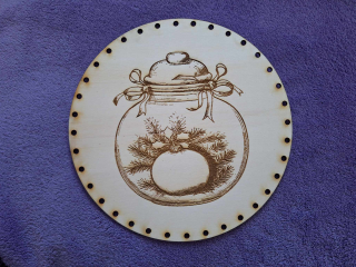 Preglejkové dno gravírované na opletanie 4mm Ø 30cm - Vianoce12