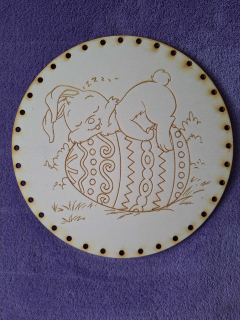 Preglejkové dno gravírované na opletanie 3mm Ø 20cm - Veľká noc5