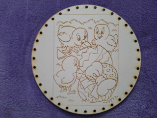 Preglejkové dno gravírované na opletanie 3mm Ø 22cm - Veľká noc1