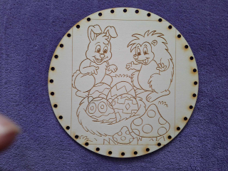 Preglejkové dno gravírované na opletanie 4mm Ø 22cm - Veľká noc8