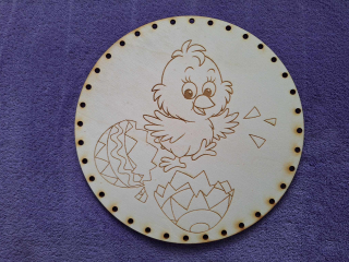 Preglejkové dno gravírované na opletanie 4mm Ø 24cm - Veľká noc4